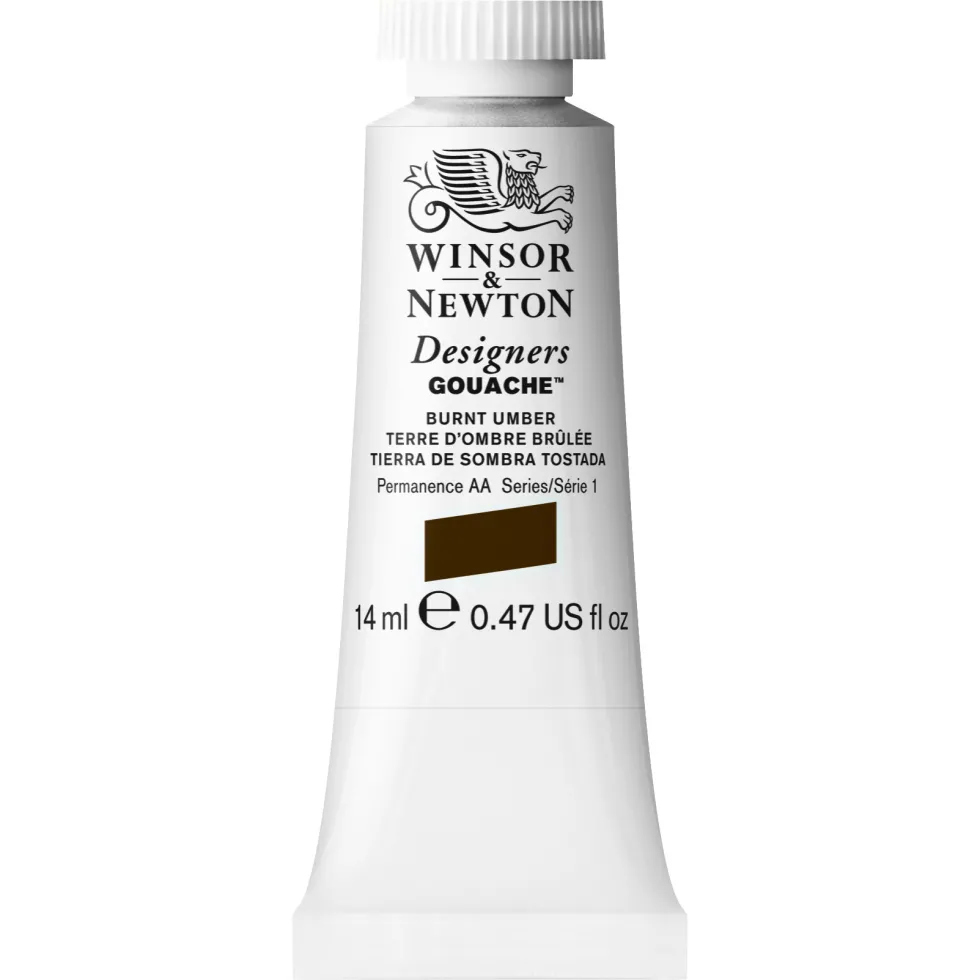 Farba gwasz Designers Gouache - Winsor & Newton - Burnt Umber, 14 ml