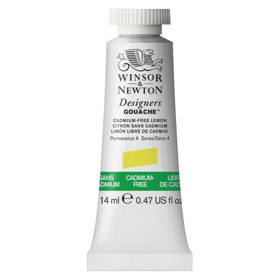 Farba gwasz Designers Gouache - Winsor & Newton - Cadmium Free Lemon, 14 ml