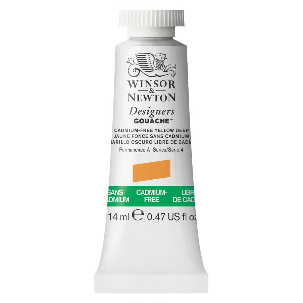 Farba gwasz Designers Gouache - Winsor & Newton - Cadmium Free Yellow Deep, 14 ml