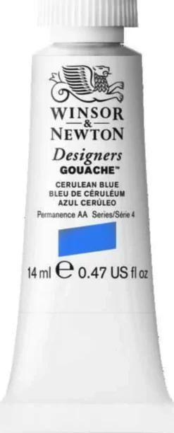 Farba gwasz Designers Gouache - Winsor & Newton - Cerulean Blue, 14 ml