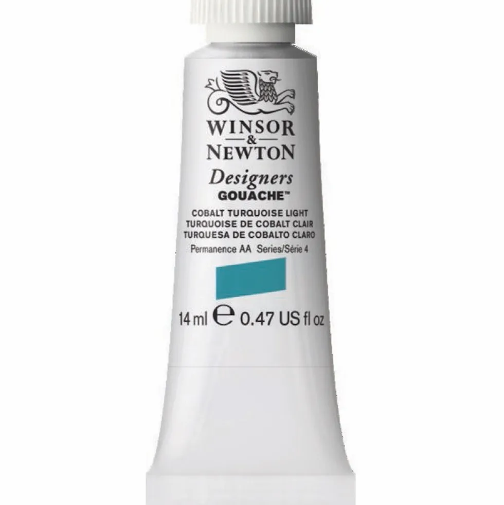 Farba gwasz Designers Gouache - Winsor & Newton - Cobalt Turquoise Light, 14 ml