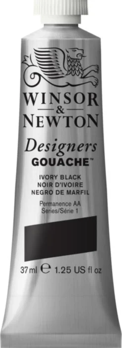 Farba gwasz Designers Gouache - Winsor & Newton - Ivory Black, 37 ml