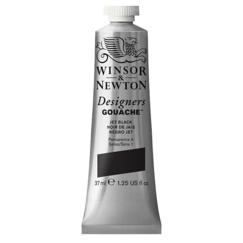 Farba gwasz Designers Gouache - Winsor & Newton - Jet Black, 37 ml