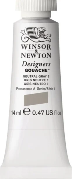 Farba gwasz Designers Gouache - Winsor & Newton - Neutral Grey 3, 14 ml