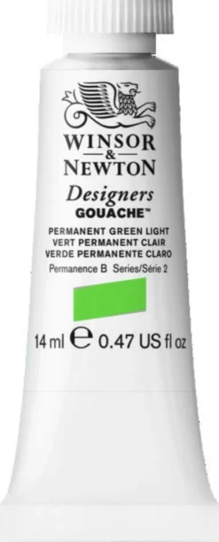 Farba gwasz Designers Gouache - Winsor & Newton - Permanent Green Light, 14 ml