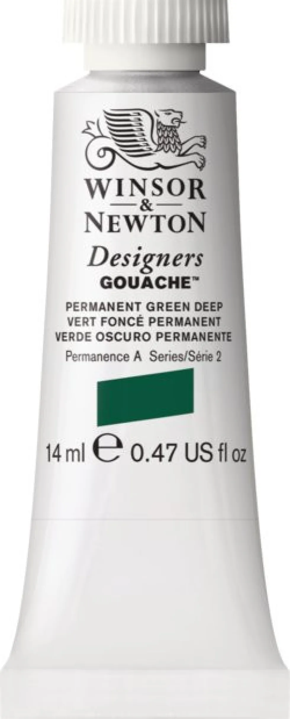 Farba gwasz Designers Gouache - Winsor & Newton - Permanent Green Deep, 14 ml