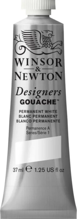 Farba gwasz Designers Gouache - Winsor & Newton - Permanent White, 37 ml