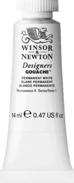 Farba gwasz Designers Gouache - Winsor & Newton - Permanent White, 14 ml