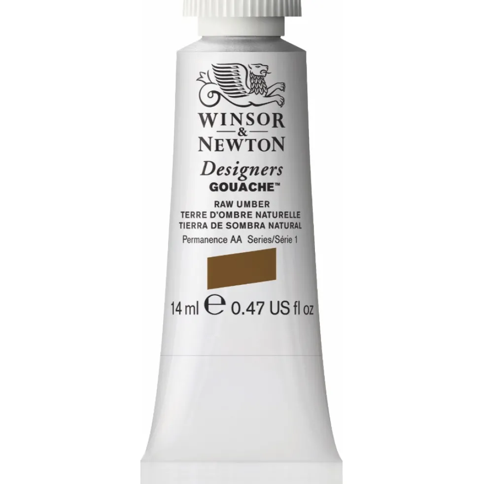 Farba gwasz Designers Gouache - Winsor & Newton - Raw Umber, 14 ml