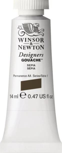 Farba gwasz Designers Gouache - Winsor & Newton - Sepia, 14 ml