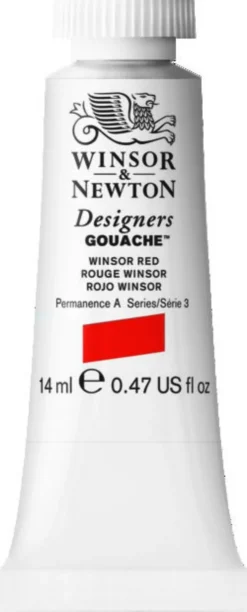 Farba gwasz Designers Gouache - Winsor & Newton - Winsor Red, 14 ml