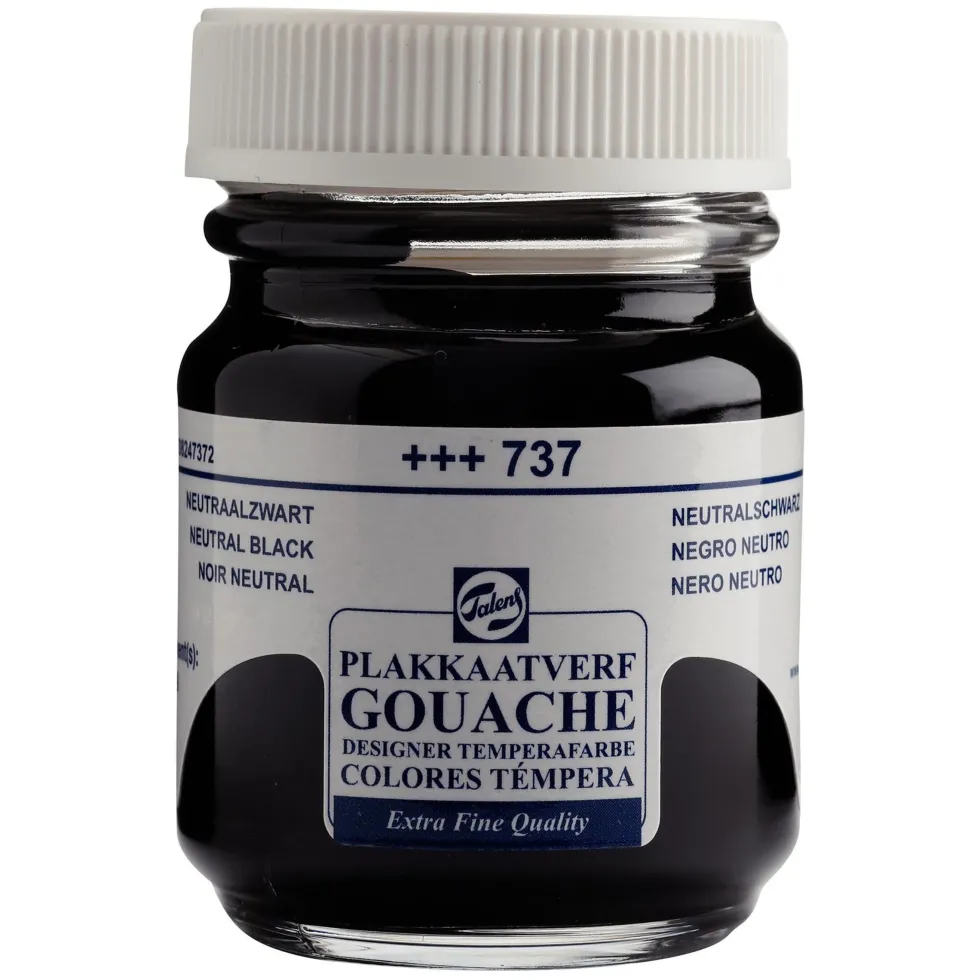Farba gwasz Gouache Extra Fine - Talens - Neutral Black, 50 ml
