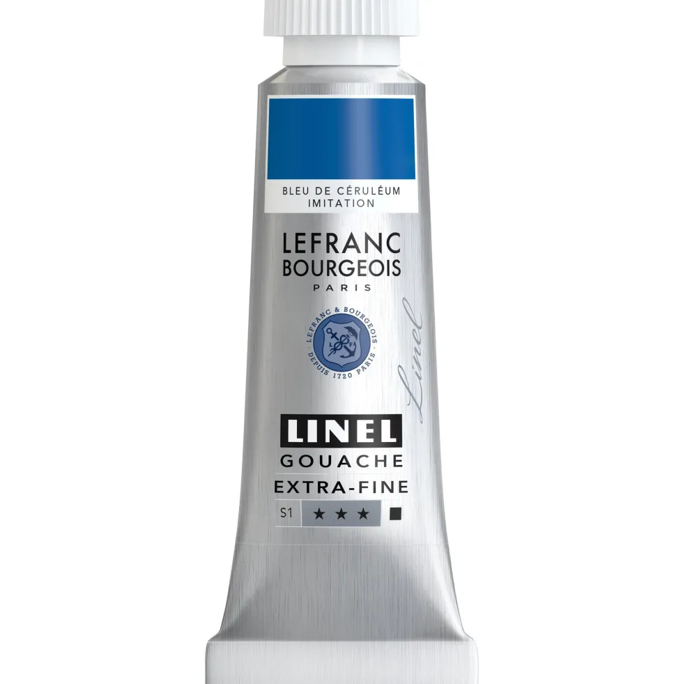 Farba gwasz Linel - Lefranc & Bourgeois - Cerulean Blue Imitation 14 ml