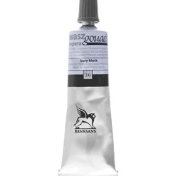 Farba gwasz - Renesans - 26, ivory black, 60 ml