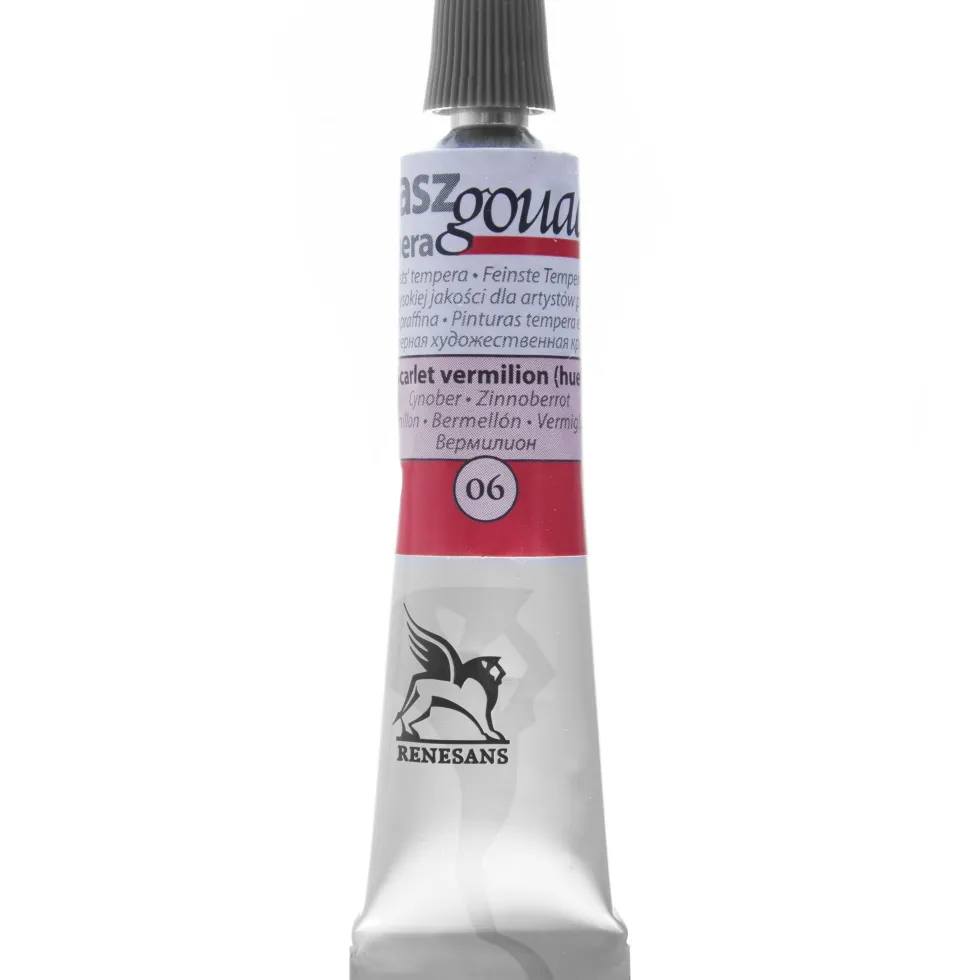 Farba gwasz - Renesans - 06, scarlet vermilion (hue), 20 ml