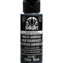 Farba metaliczna Multi-Surface - FolkArt - Charcoal Black, 59 ml