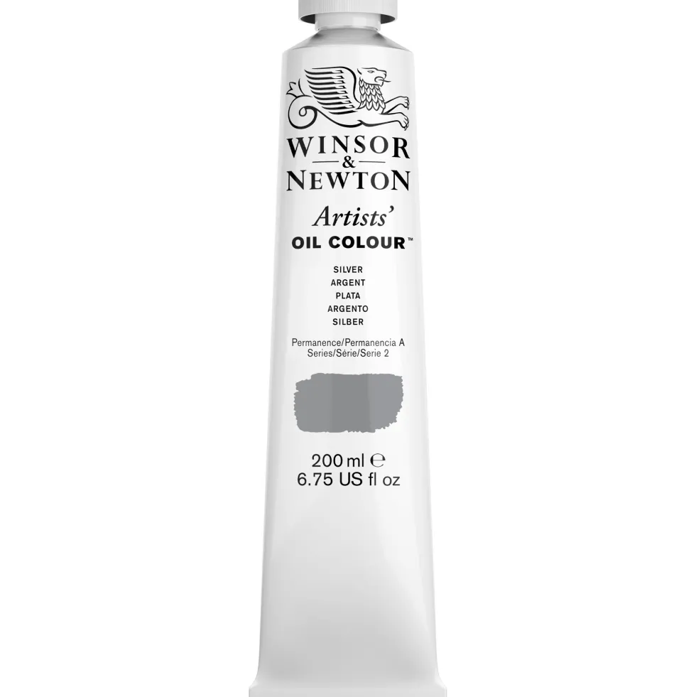 Farba olejna Artists' Oil Colour - Winsor & Newton - Silver 200 ml