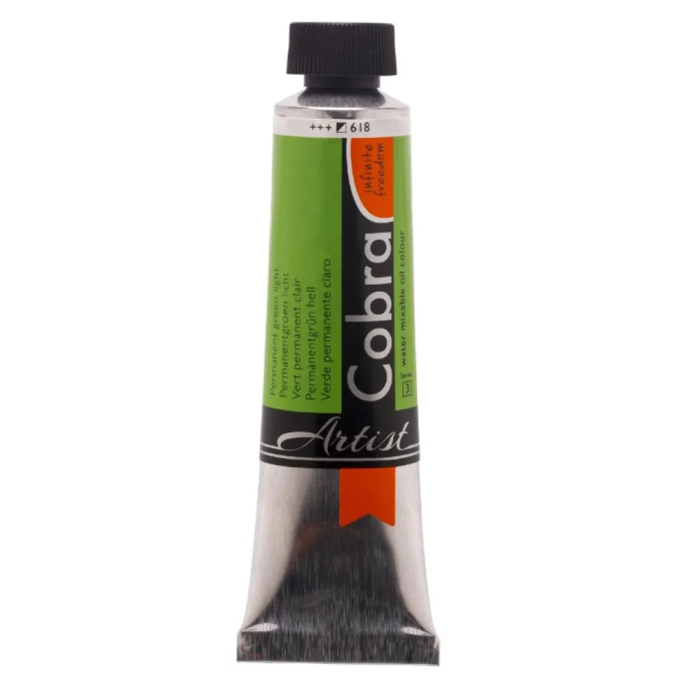 Farba olejna Cobra Artist - Cobra - 618, Permanent Green Light, 40 ml