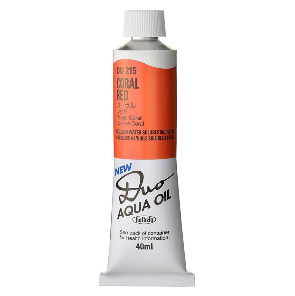 Farba olejna Duo Aqua Oil - Holbein - 215, Coral Red, 40 ml