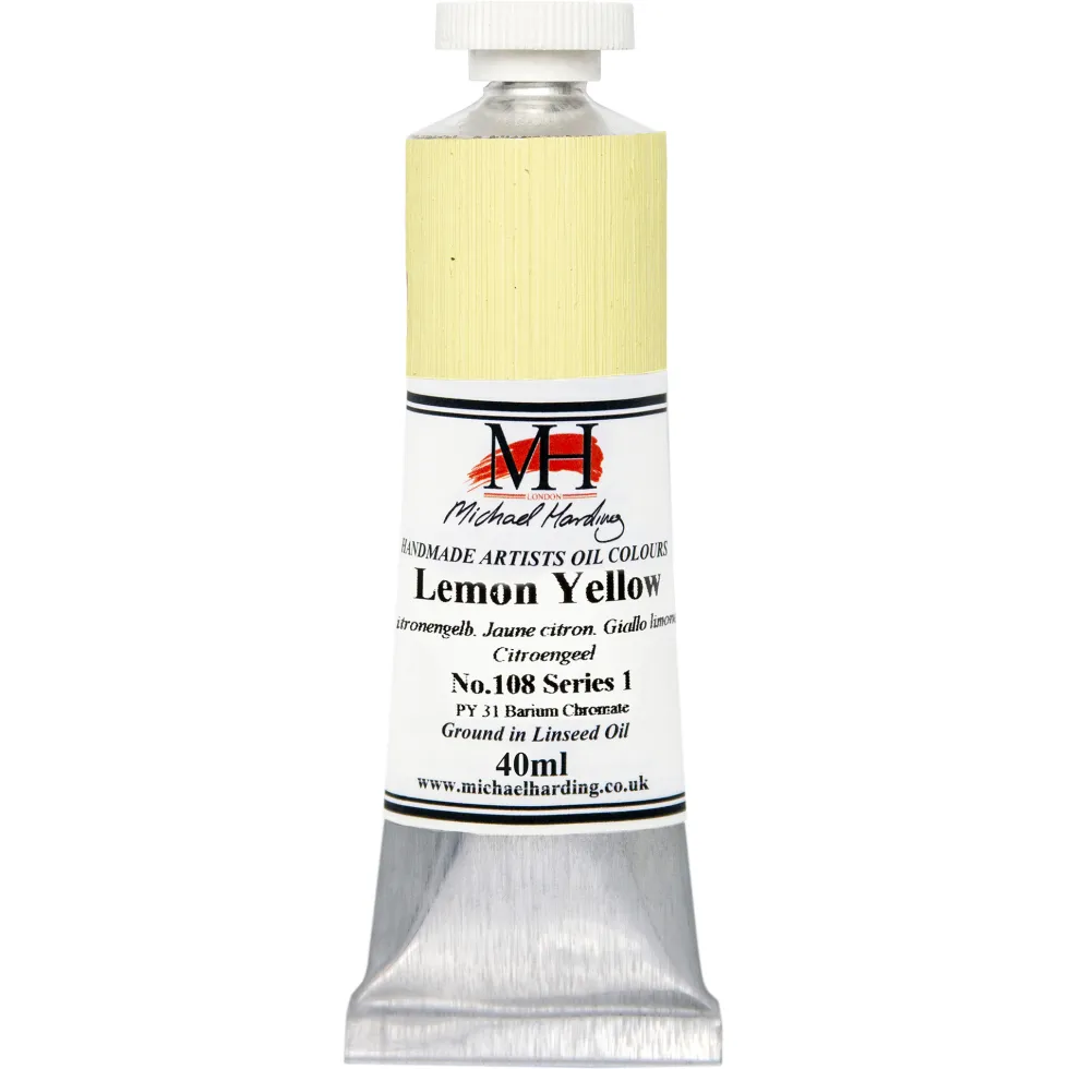 Farba olejna - Michael Harding - 108, Lemon Yellow, 40 ml