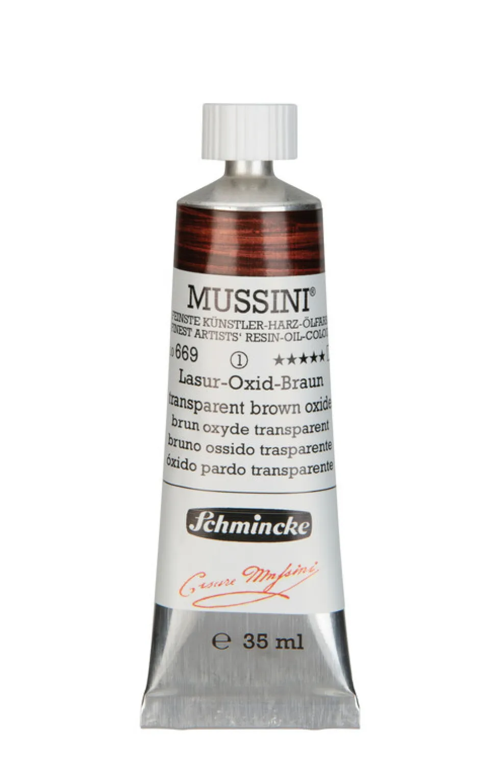 Farba olejna Mussini - Schmincke - 669, Transparent Brown Oxide, 35 ml