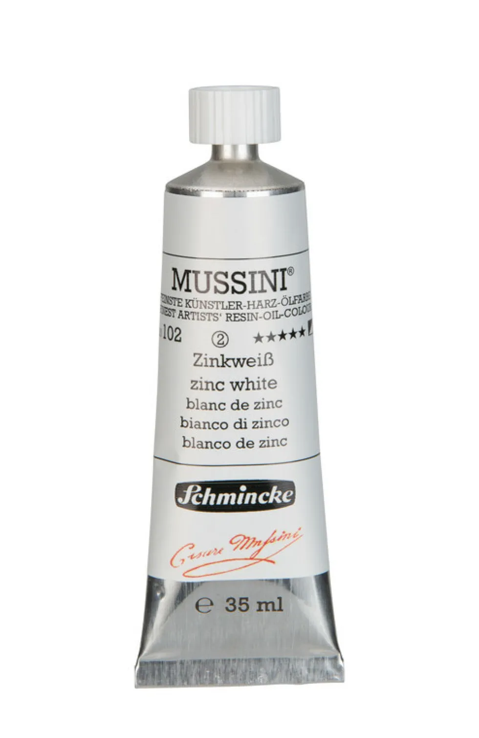 Farba olejna Mussini - Schmincke - 102, Zinc White, 35 ml