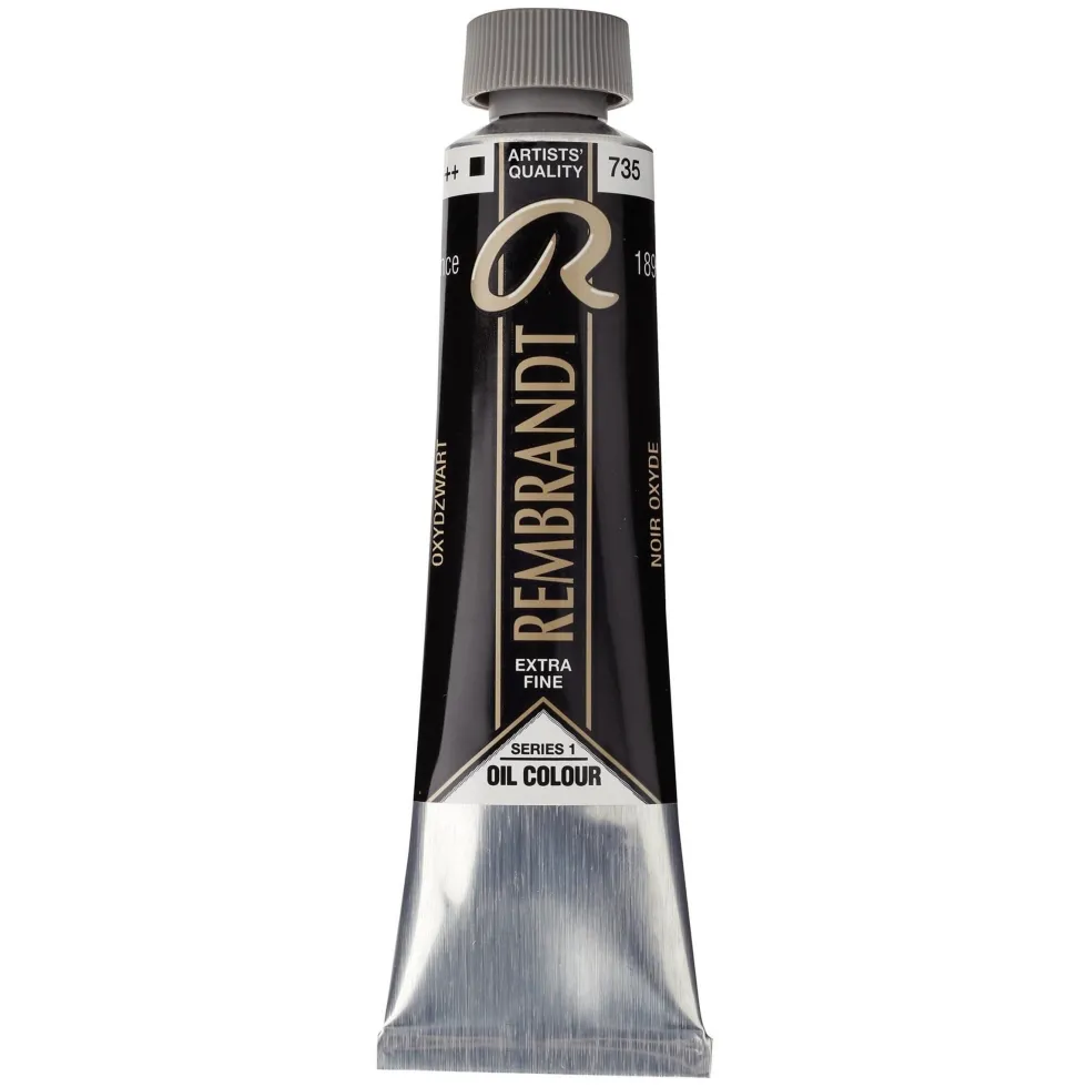 Farba olejna - Rembrandt - Oxide Black, 40 ml