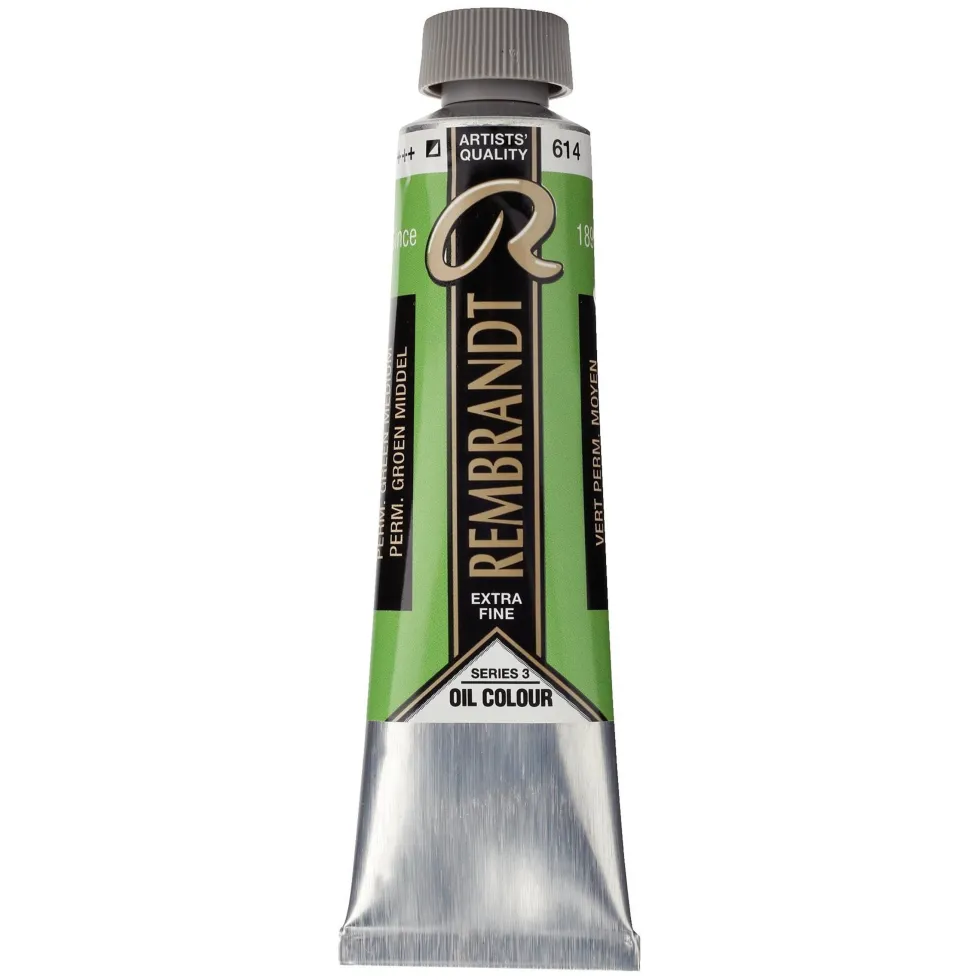 Farba olejna - Rembrandt - Permanent Green Medium, 40 ml