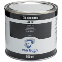 Farba olejna - Van Gogh - 701, Ivory Black, 500 ml