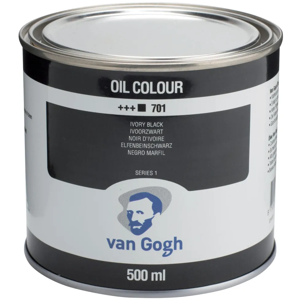 Farba olejna - Van Gogh - 701, Ivory Black, 500 ml