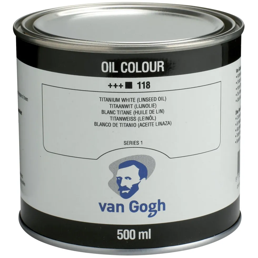 Farba olejna - Van Gogh - 118, Titanium White (Linseed Oil), 500 ml