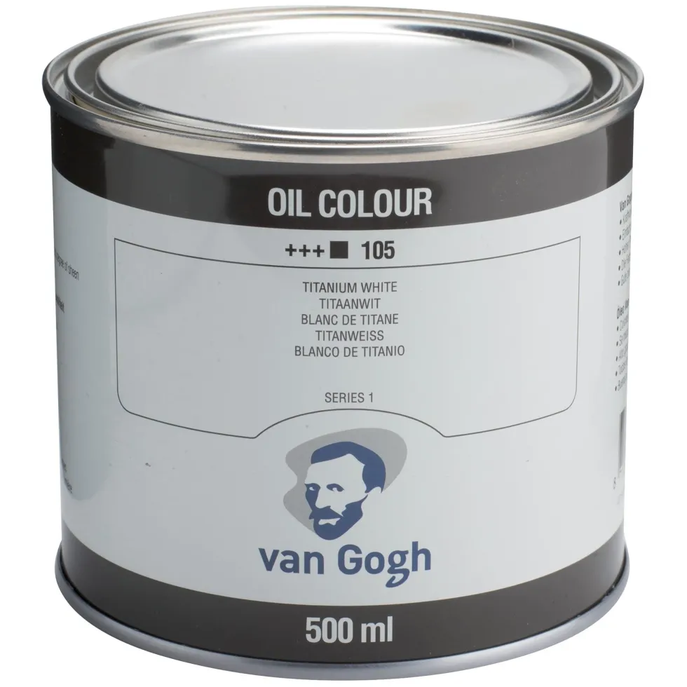 Farba olejna - Van Gogh - 105, Titanium White (Safflower Oil), 500 ml