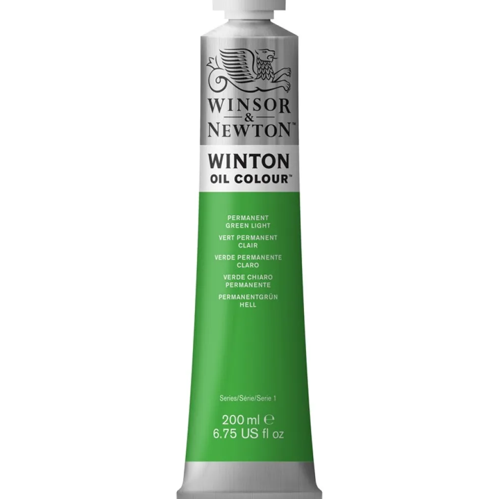 Farba olejna Winton Oil Colour - Winsor & Newton - permanent green light, 200 ml