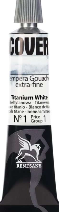 Farba Tempera Cover - Renesans - 01, biel tytanowa, 20 ml