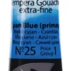 Farba Tempera Cover - Renesans - 25, błękit cyjan, 20 ml