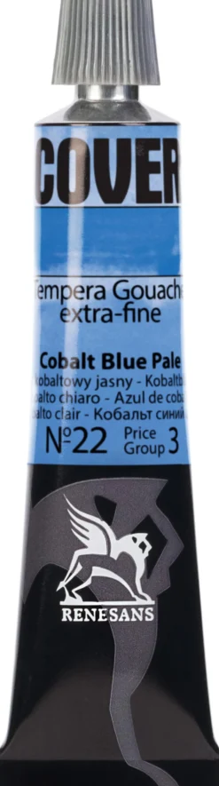 Farba Tempera Cover - Renesans - 22, błękit kobaltowy jasny, 20 ml