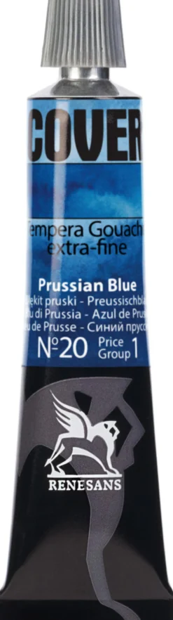 Farba Tempera Cover - Renesans - 20, błękit pruski, 20 ml