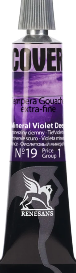 Farba Tempera Cover - Renesans - 19, fiolet mineralny ciemny, 20 ml