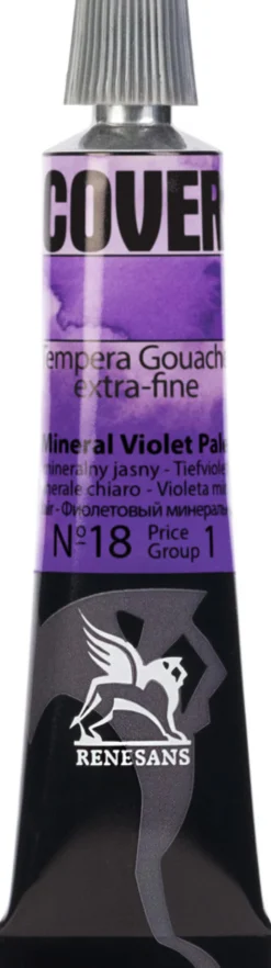 Farba Tempera Cover - Renesans - 18, fiolet mineralny jasny, 20 ml