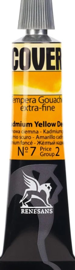 Farba Tempera Cover - Renesans - 07, żółta kadmowa ciemna, 20 ml