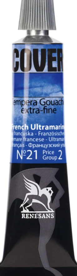 Farba Tempera Cover - Renesans - 21, ultramaryna francuska, 20 ml