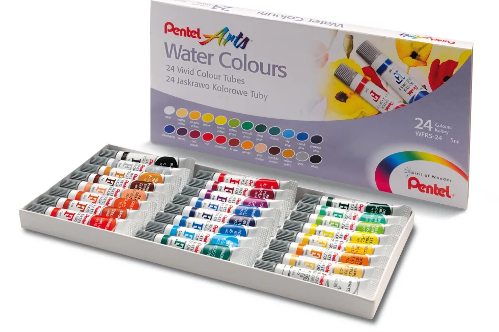 Farby akwarelowe w tubkach - Pentel - 24 x 5 ml