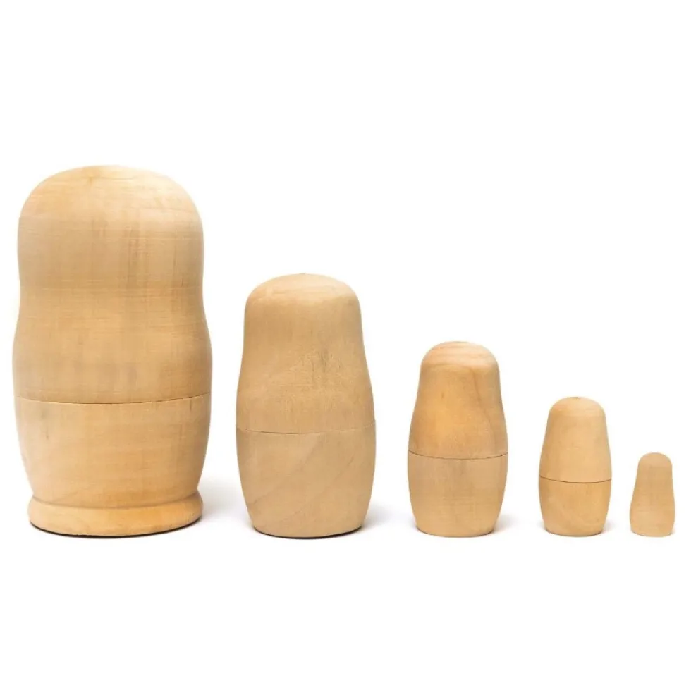 Figurki drewniane Matrioszka - Rico Design - 5 szt.