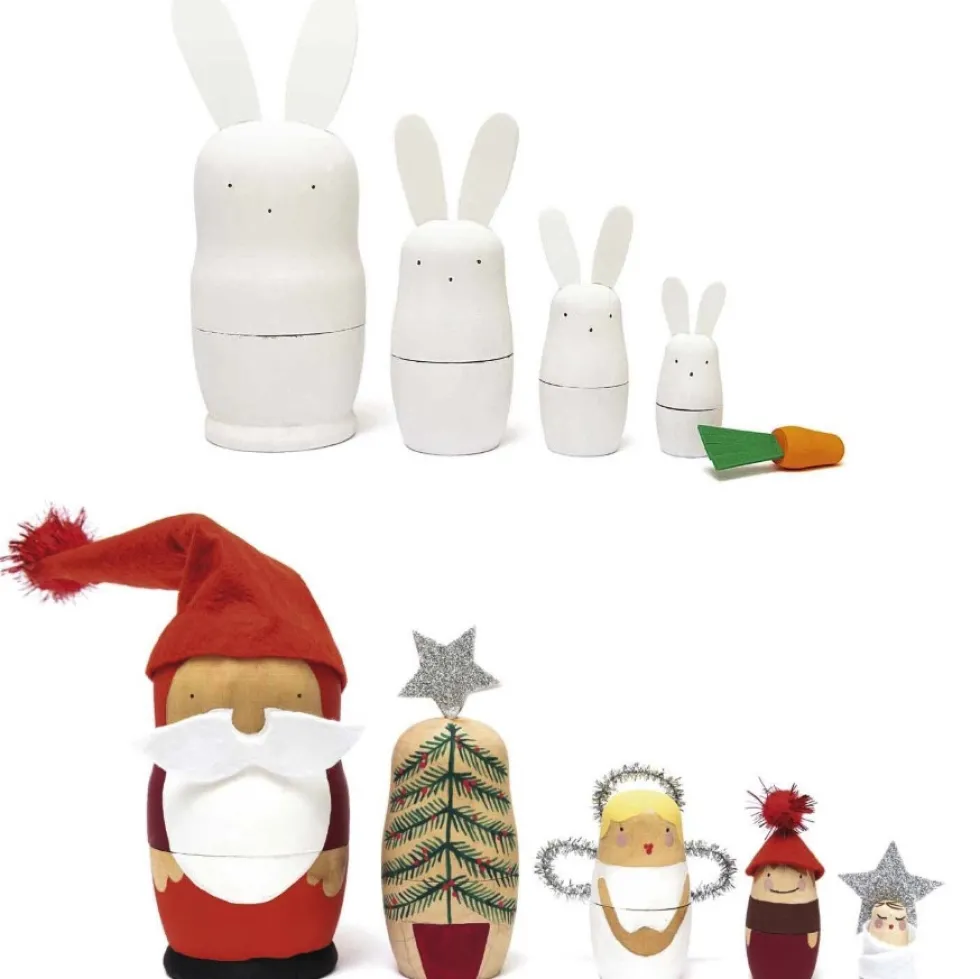 Figurki drewniane Matrioszka - Rico Design - 5 szt.
