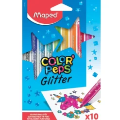 Flamastry brokatowe Color' Peps Glitter dla dzieci - Maped - 10 kolorów