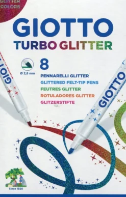 Flamastry brokatowe Turbo Glitter - Giotto - 8 szt.