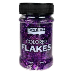 Folia do złoceń w płatkach Colored Flakes - Pentart - ciemnofioletowa, 100 ml
