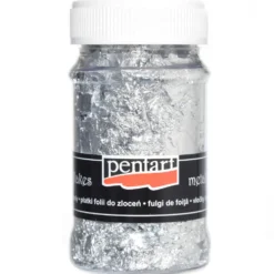 Folia do złoceń w płatkach - Pentart - srebrna, 100 ml