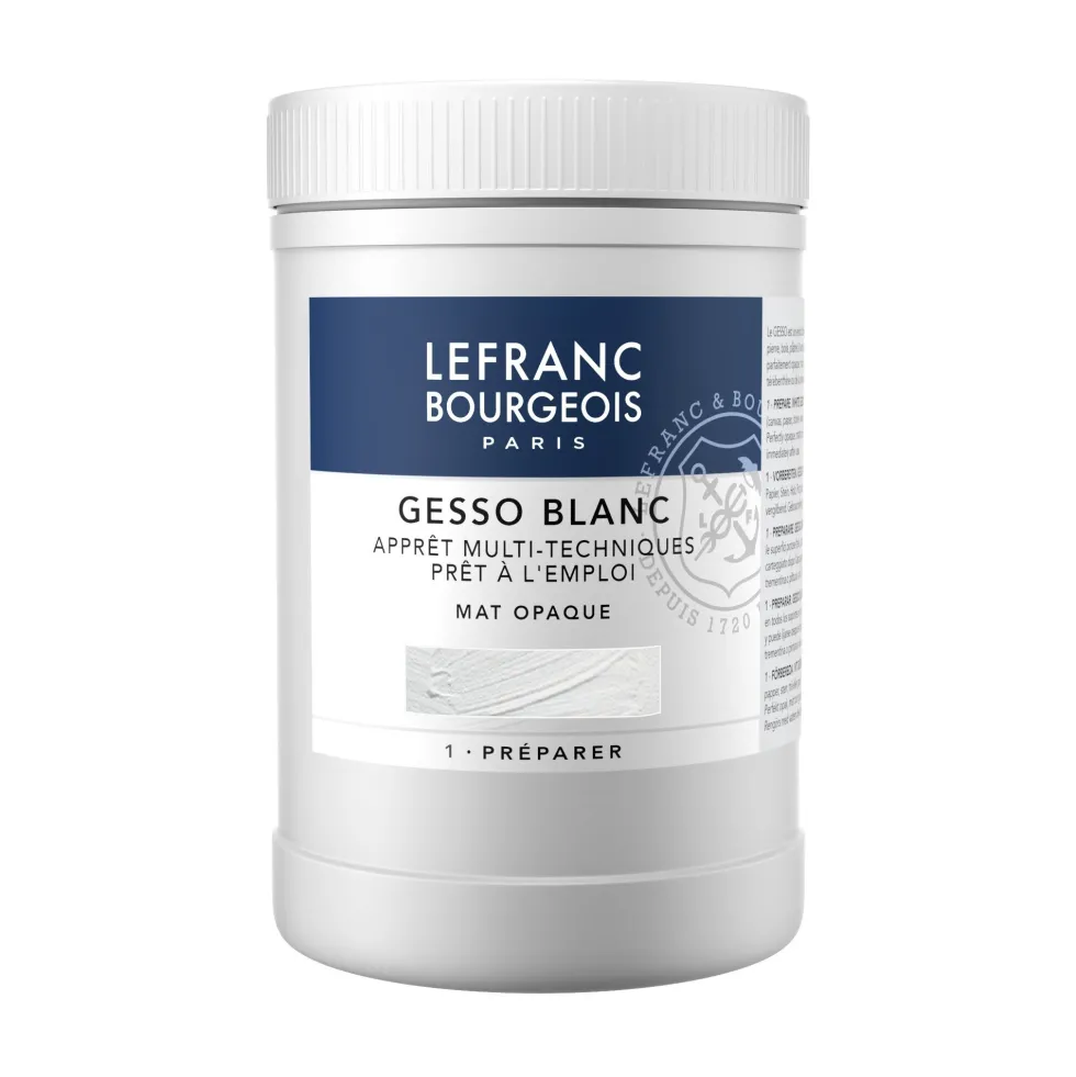 Gesso do farb akrylowych i olejnych - Lefranc & Bourgeois - białe, 1l