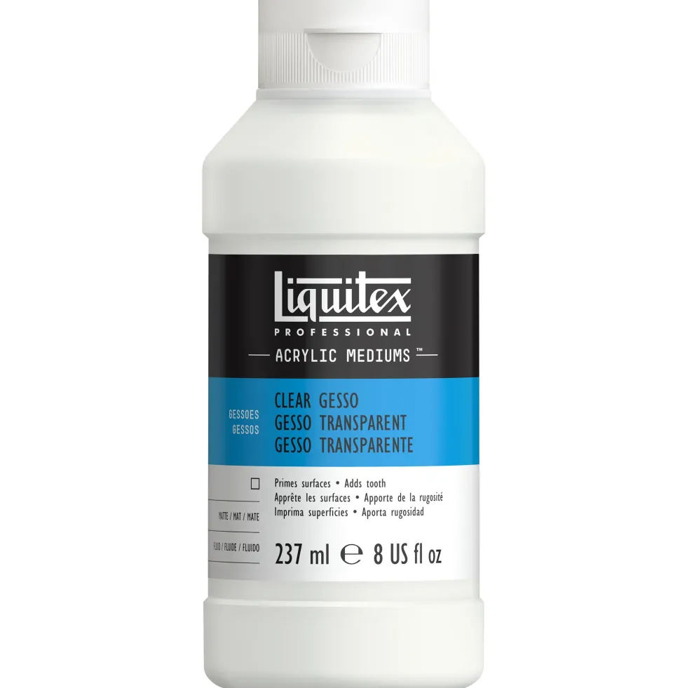 Gesso do farb akrylowych i olejnych - Liquitex - transparentne, 237 ml
